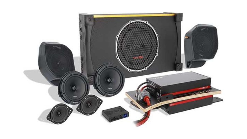 Metra Sound Stage audio kit with VIBE Audio subwoofer enclosure, amplifier and speakers