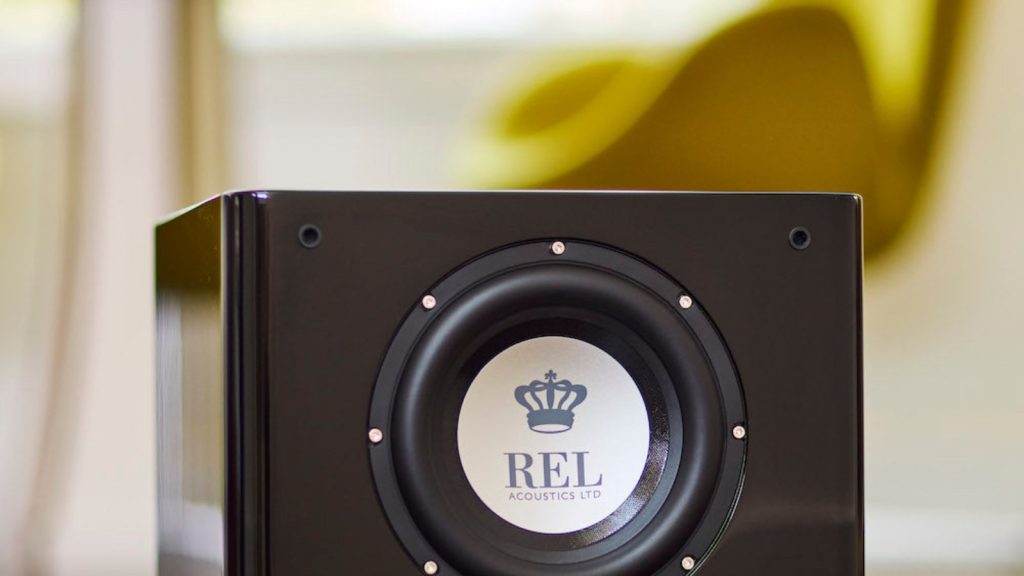 REL T/7x subwoofer in piano black gloss lacquer